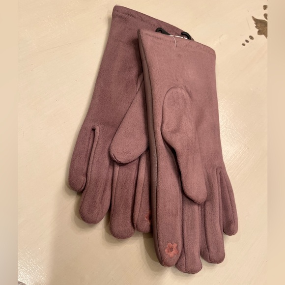 UGG MAUVE LAVENDER LEATHERETTE GLOVES NWT - Picture 2 of 5